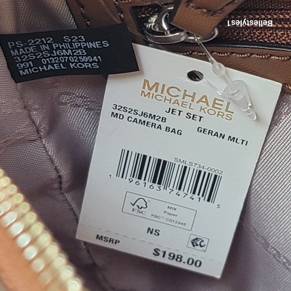 MICHAEL KORS Jet Set Medium Signature Logo Print Camera Bag-Geranium Multi - Picture 15 of 16